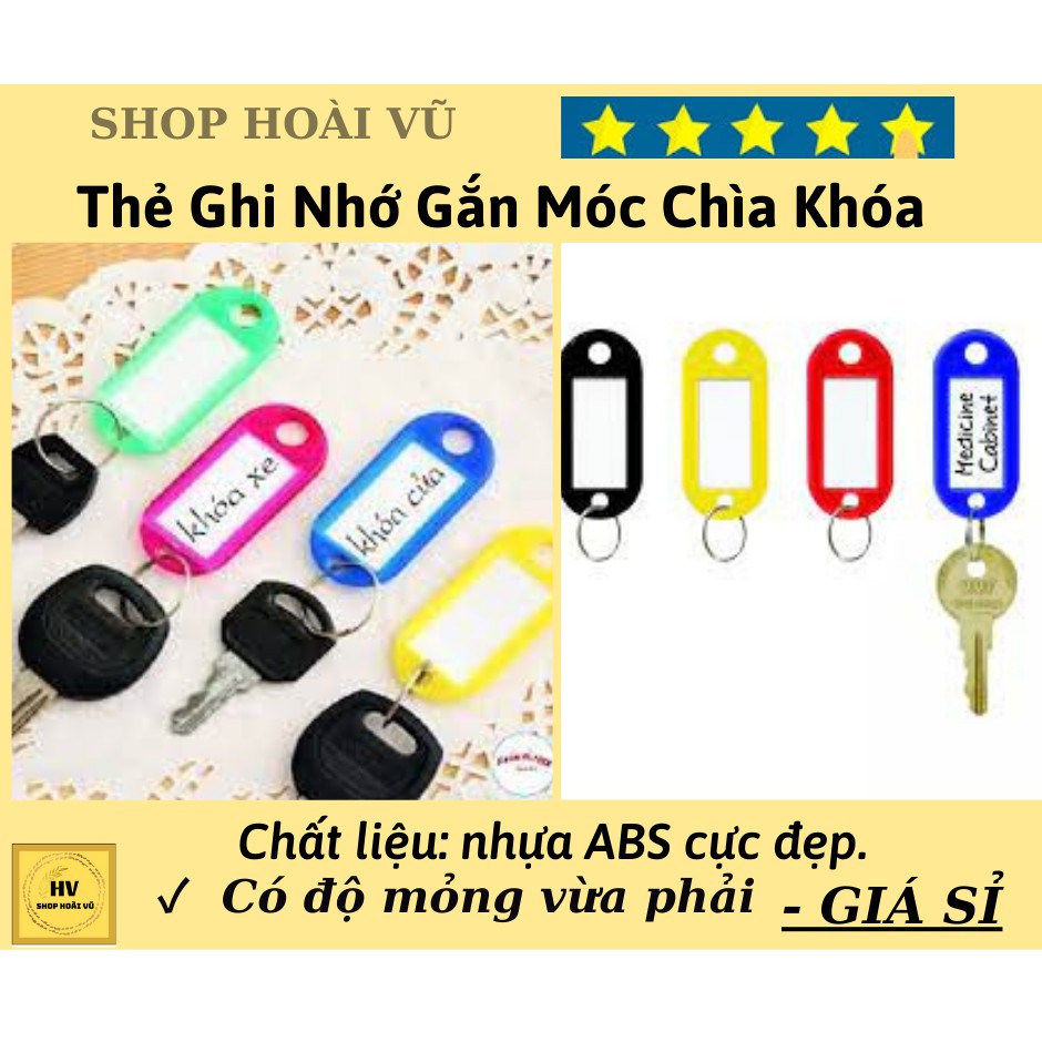 COMBO 10 Thẻ Ghi Nhớ Gắn Móc Chìa Khóa / Thẻ Treo Đánh Dấu Hành Lý, Vali Tiện Dụng