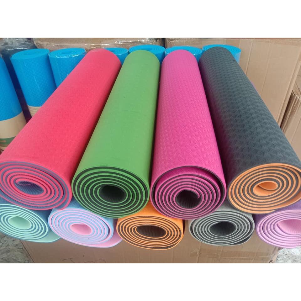 Thảm tập yoga cao cấp TPE 2 lớp 6mm giúp thân hình thon gọn dẻo dai tốt cho sức khỏe