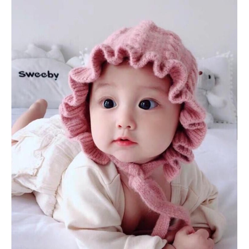Mũ len bèo Hàn Quốc siêu xinh, dày dặn, ấm áp cho bé gái