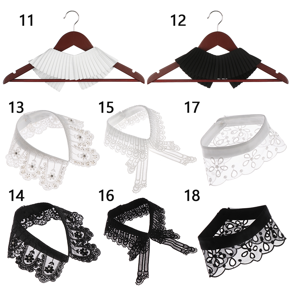 All-match Blouse Fake Collar Black/White Lace Embroidered Accessories