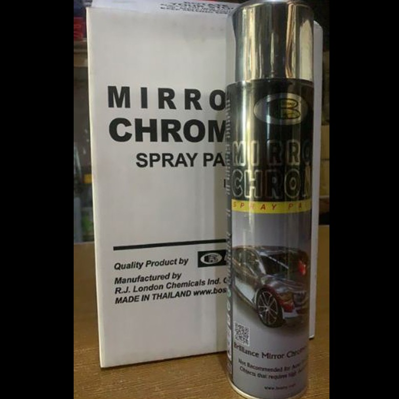 Sơn Xịt Mạ Crom Inox Có Hiệu Ứng Tráng Gương Bosny Mirror Chrome B123 Thái Lan 270ml - Chai Sơn Xịt Mạ Chrome - Kivovi