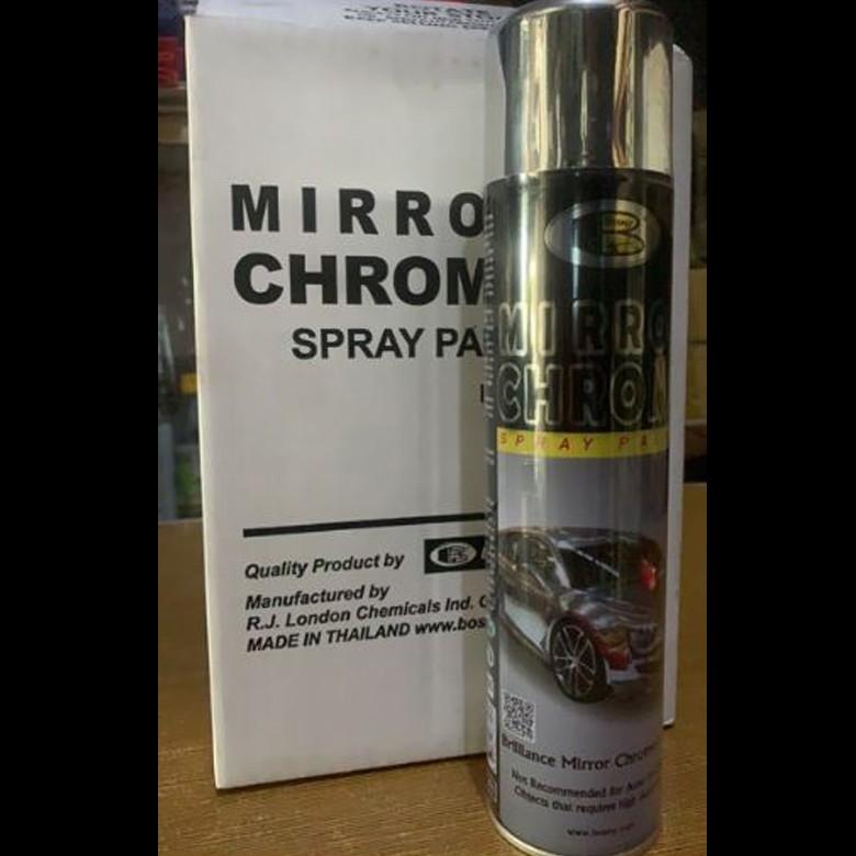 Sơn Xịt Mạ Crom Inox BOSNY B123 Có Hiệu Ứng Tráng Gương Soi Chrome Thái Lan 270ml - Bình Sợn Xịt Mạ Chrome Mạ Kẽm- Kivo