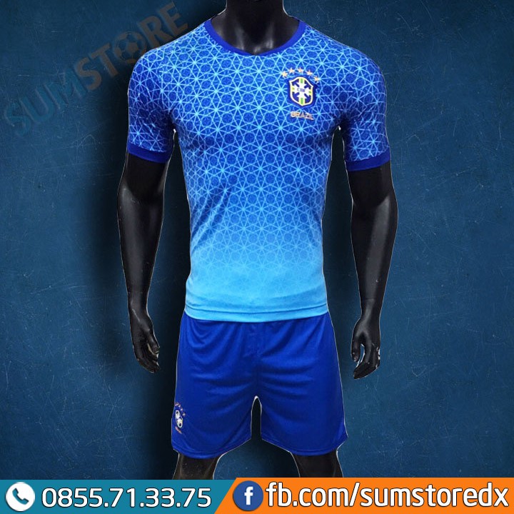 Bộ Quần Áo Bóng Đá Brasil Xanh Mới Nhất 2019