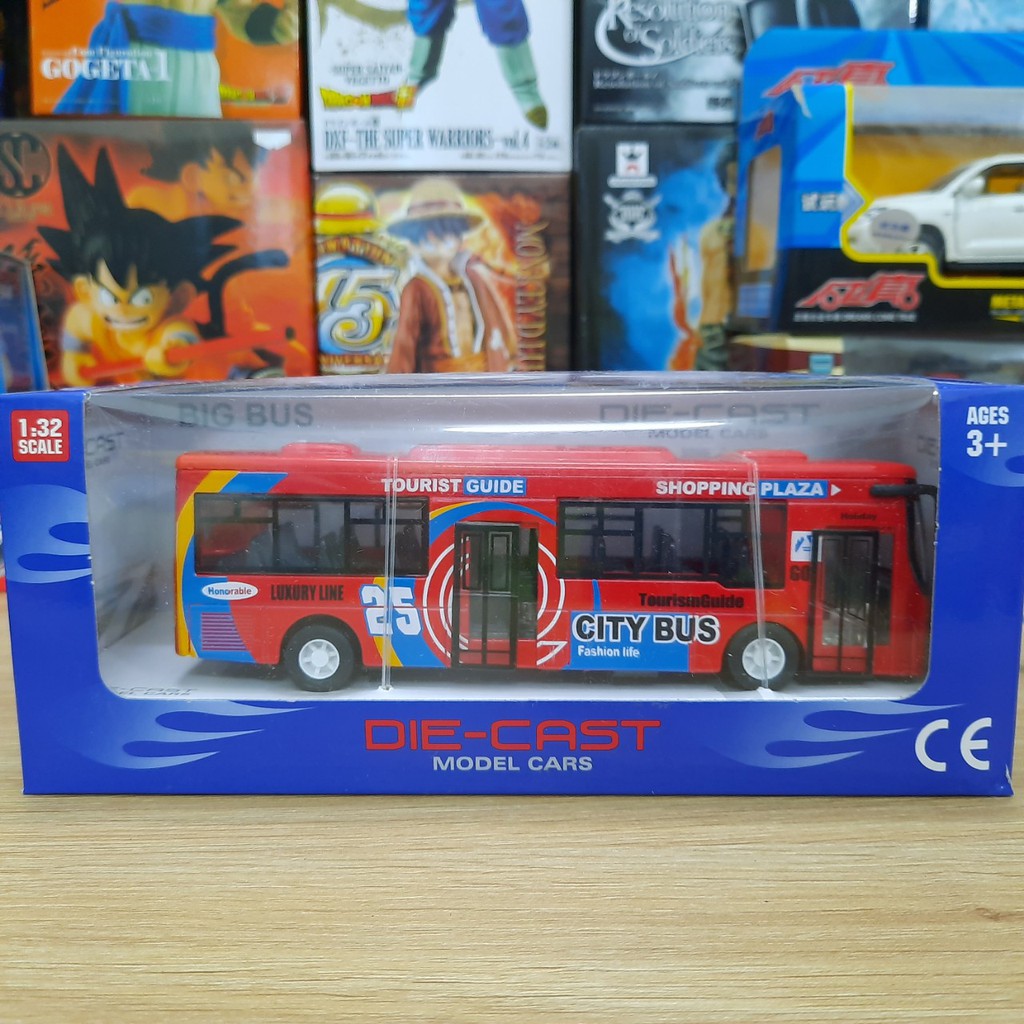 Mô hình xe ô tô City Bus đồ chơi trẻ em bằng sắt chạy cót có âm thanh và đèn xe tỉ lệ 1:32