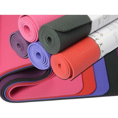 Thảm tập Yoga - Gym - thể dục chất liệu TPE 2 lớp siêu bền chống trơn trượt loại 1 màu (giao ngẫu nhiên) - Soleil shop
