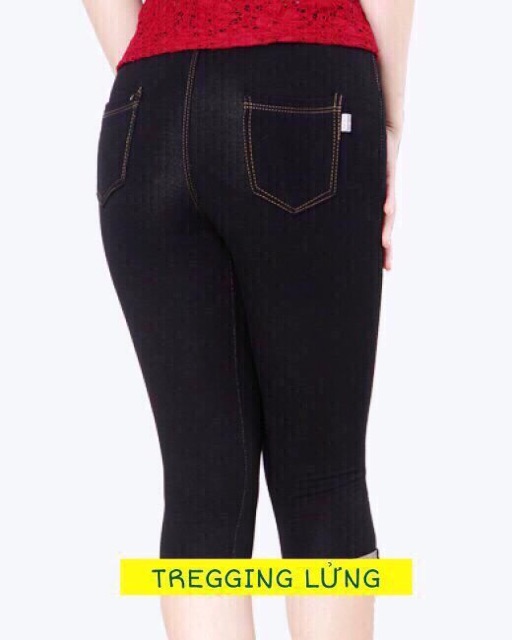 Quần tregging lửng giả jean