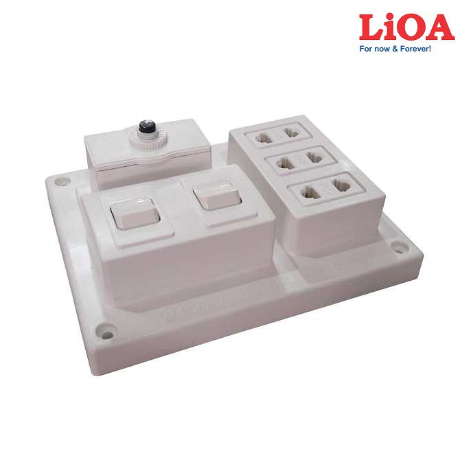 BẢNG ĐIỆN NỔI LIOA B-CB15A2C 15A CÓ CB ( 3 Ổ CẮM + 2 CÔNG TẮC 1 CHIỀU )
