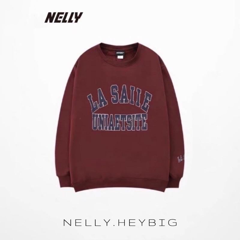 Áo Sweater  Nelly Heybig chất nỉ bông dáng form rộng dành cho nam và nữ saiie 24