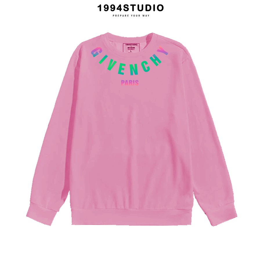 [Tặng Mã 1994UP20K Giảm 20% Đơn Hàng Từ 400K] Áo Sweater GIVEN CHY Hồng Phản Quang 7 màu Unisex  - 1994 Studio