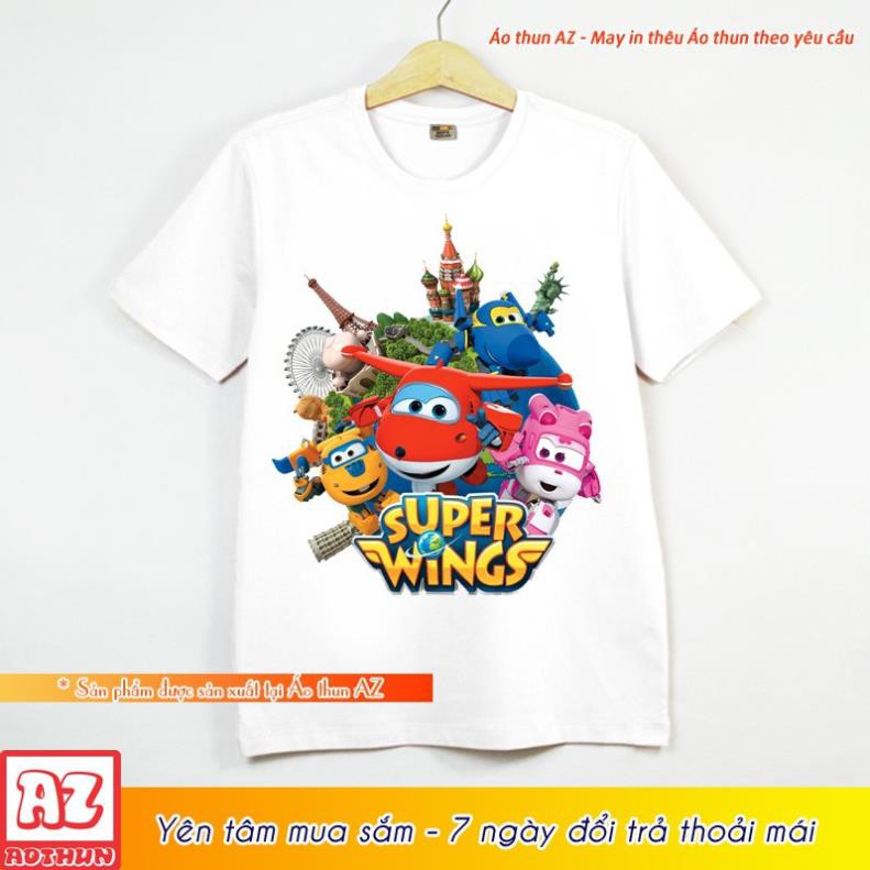 SALE SỐC Áo thun hoạt hình trẻ em Đội bay siêu đẳng Super Wings - Áo phông bé trai bé gái M2665 giá tốt nhât
