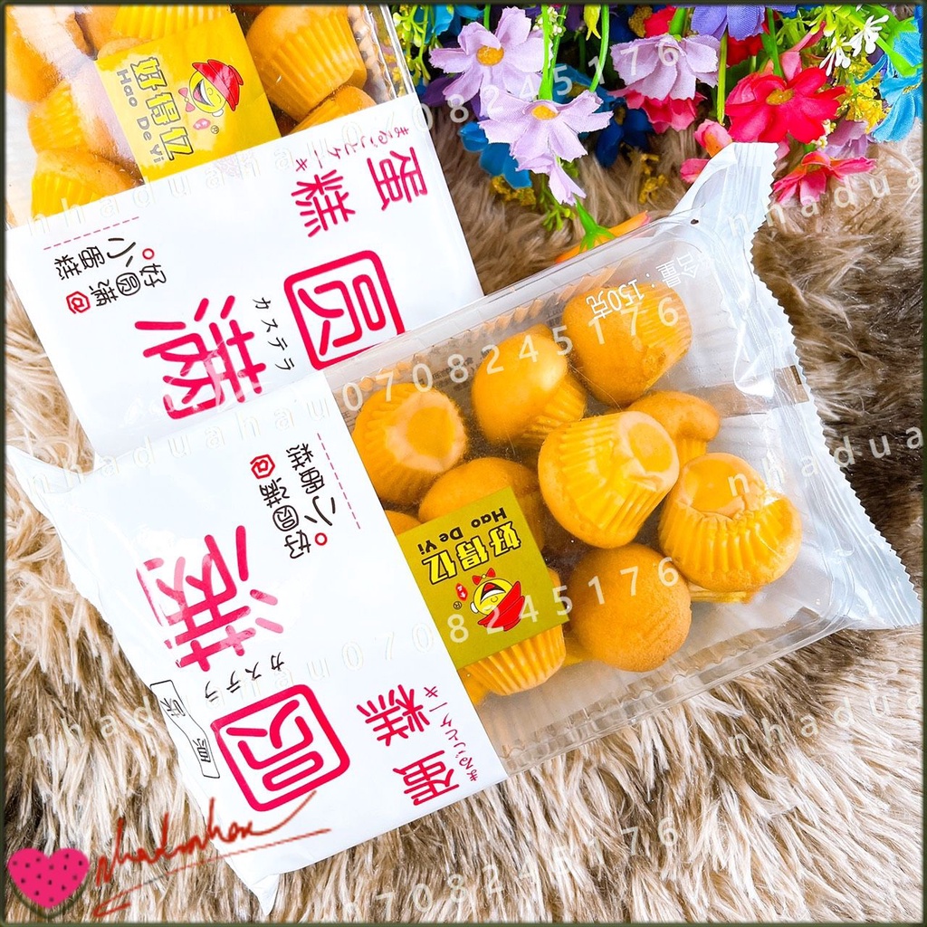 Bánh bông lan tươi phomai/nho khô Laobeilings Hongkong gói lớn 6 cái 168gam