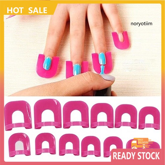Set 26 khuôn giúp sơn móng tay chống lem kèm 1 sticker dán đầu móng tiện lợi dễ dùng