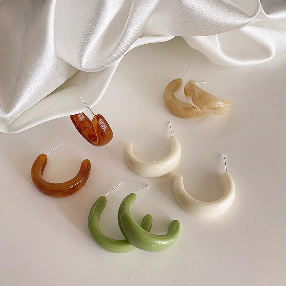 Bông Tai Hình Chữ C Bằng Kim Loại Phong Cách Hàn Quốc Thời Trang Cho Nữ