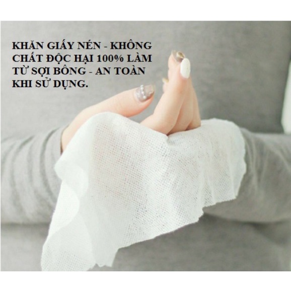 Khăn giấy nén hình viên kẹo bỏ túi khi đi du lịch - Dùng tẩy trang , khăn lau mặt dạng nén dùng một lần tiện dụng - DHS