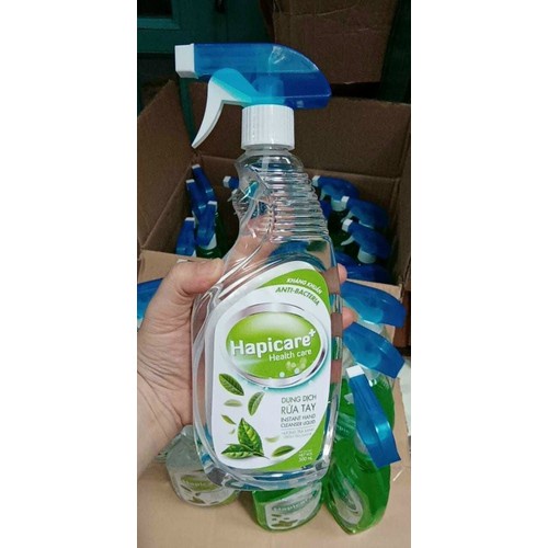 Chai nước rửa tay khô Hapicare+  - hương trà xanh-bạc hà cho khả năng kháng khuẩn, dạng xịt chính hãng