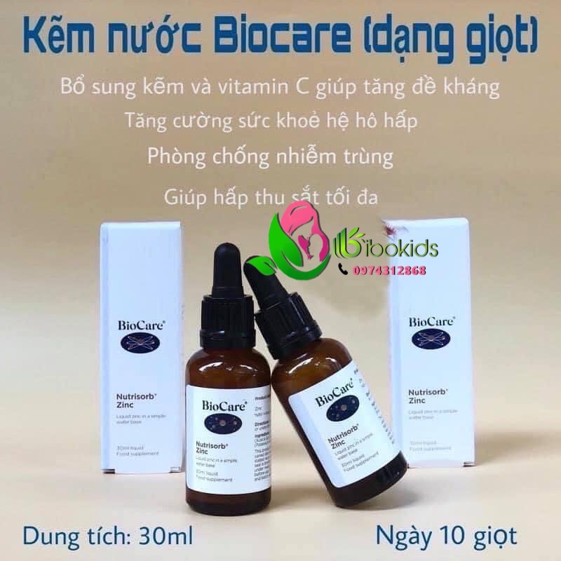 Kẽm Nước Zinc BioCare Cho Bé Từ 3 Tháng Mẫu Mới