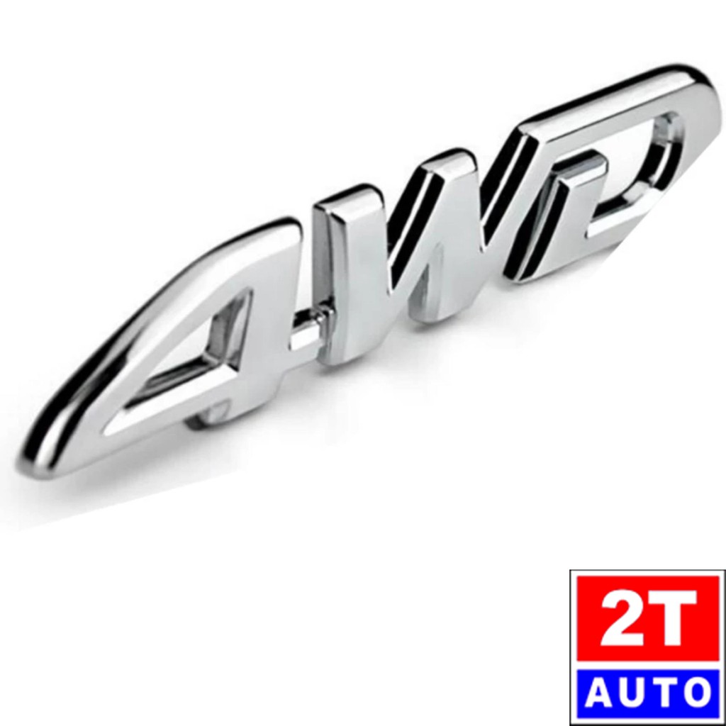 Tấm Logo Nổi 4WD sticker 3D dán Kim Loại Dán Trang Trí cho ô tô xe hơi siêu sang trọng  SKU:114-1