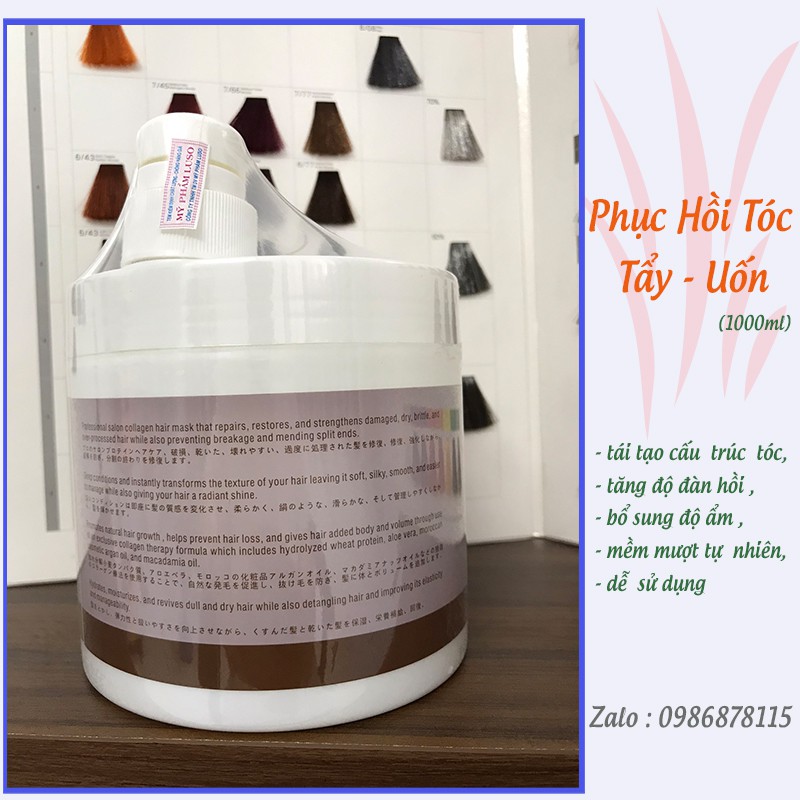 Kem hấp Phục hồi cho tóc Tẩy - Uốn (1000ml) ,Sản xuất tại Nhật Bản,Bổ sung keratin,protein giúp tóc chắc khỏe mềm mượt !