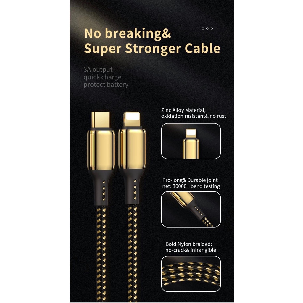 Cáp WiWu Golden Data Cable GD-102 Cáp Tương Thích Rộng Rãi Với Các Thiết Bị Micro - Hàng Chính Hãng