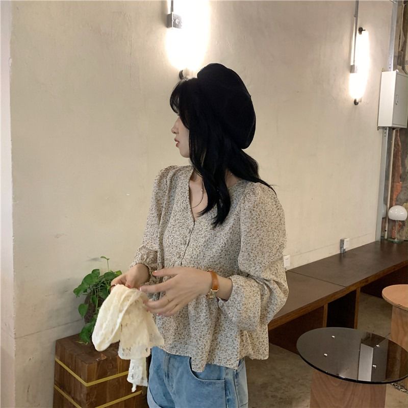 Áo Sơ Mi Hoa Cổ V Dáng Rộng Phối Ren Thời Trang Mùa Hè 2022 Dành Cho Nữ