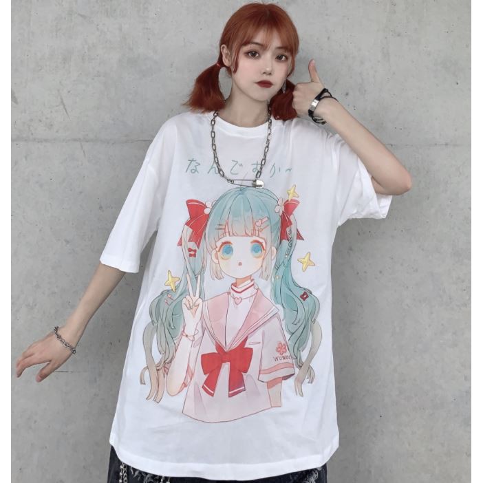ÁO THUN, ÁO PHÔNG TAY LỠ UNISEX FORM RỘNG OVERSIZE ANIME M406