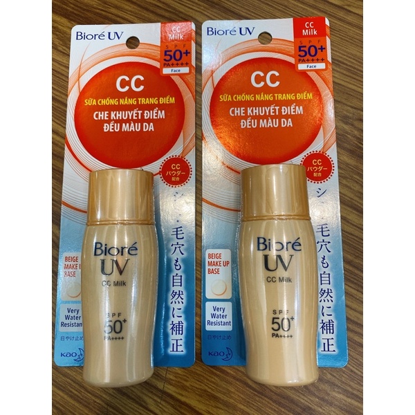 Bioré Sữa Chống Nắng che khuyết điểm, đều màu da Biore UV CC Milk SPF50+/PA++++