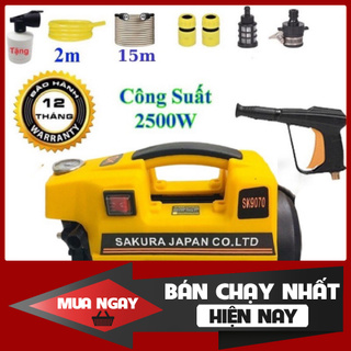Máy rửa xe sakura áp lực cao công nghệ nhật bản 2021 máy rửa xe sakura  2500w lõi đồng 100% (loại1)