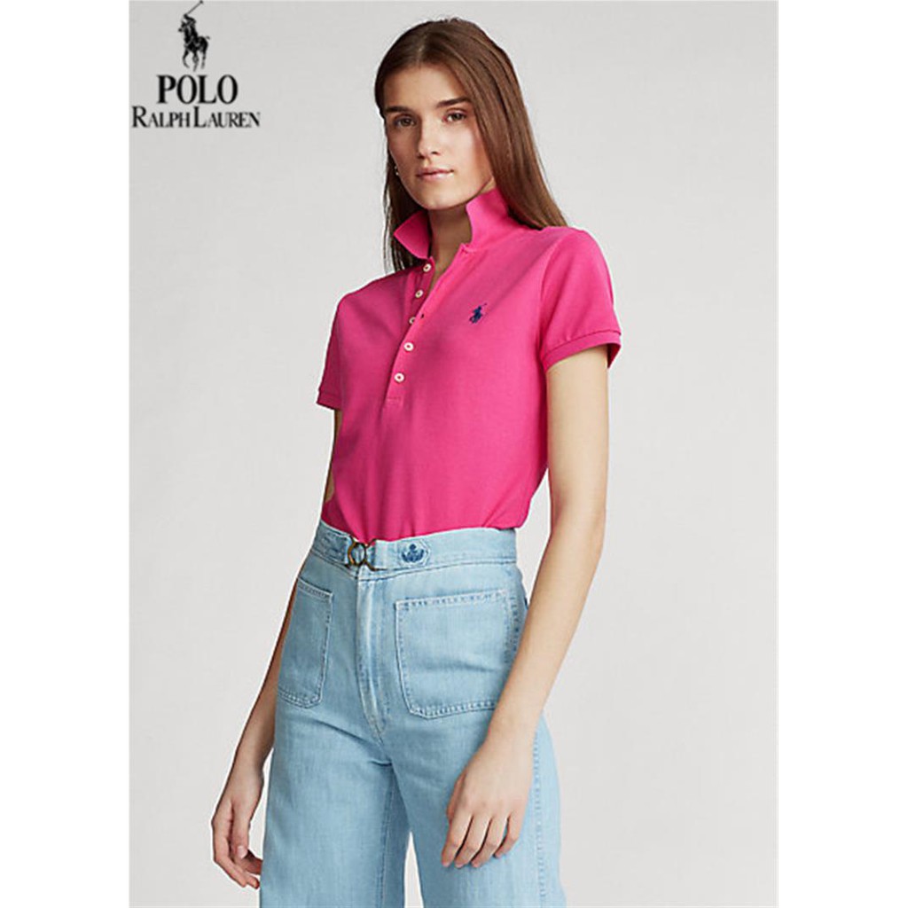 áo polo 100% Cotton Tay Ngắn Thêu Hình Ralph Lauren Thời Trang 2020 Dành Cho Nữ 👌