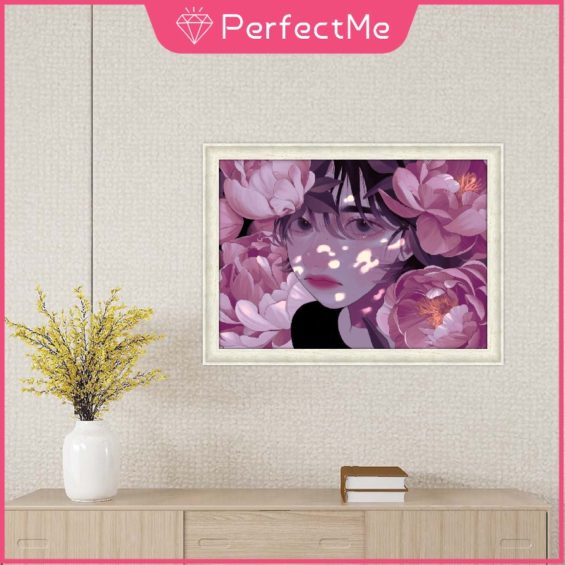 Set tranh đính đá 5D tự làm 40x30cm hình cô gái hoạt hình