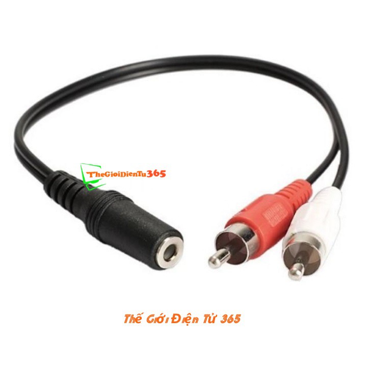 Dây Cáp Đầu Jack 3.5mm Cái Ra 2 Đầu Hoa Sen AV Đực