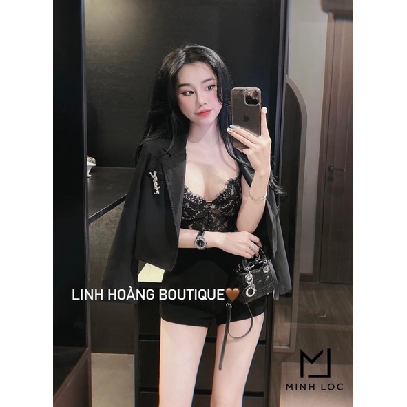 Áo Vest YSL Dáng Croptop Hàng 2 Lớp Chuẩn Nhà N.G.N