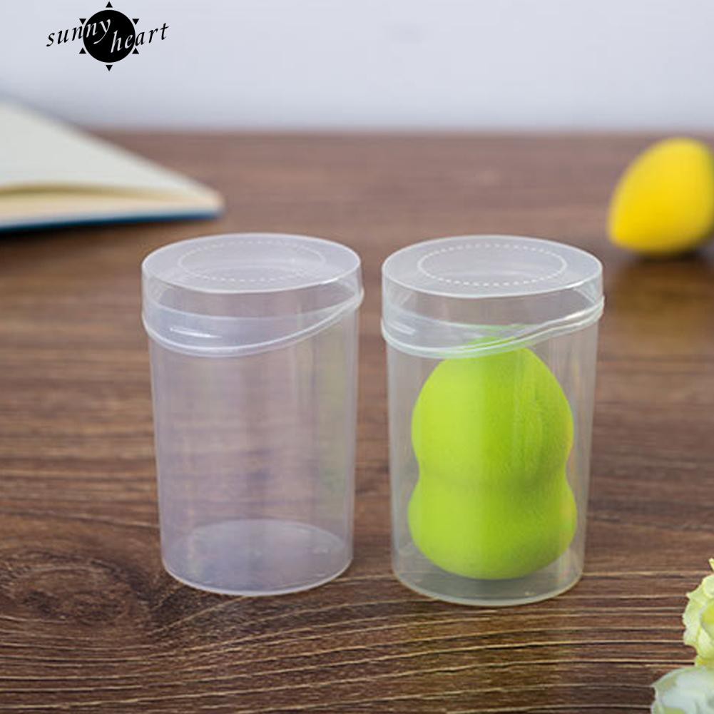 Hộp Nhựa Tròn Đựng Mút Tán Kem Nền Tiện Lợi