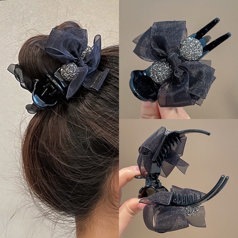 Kẹp Tóc Hình Nơ Đính Ngọc Trai Thời Trang