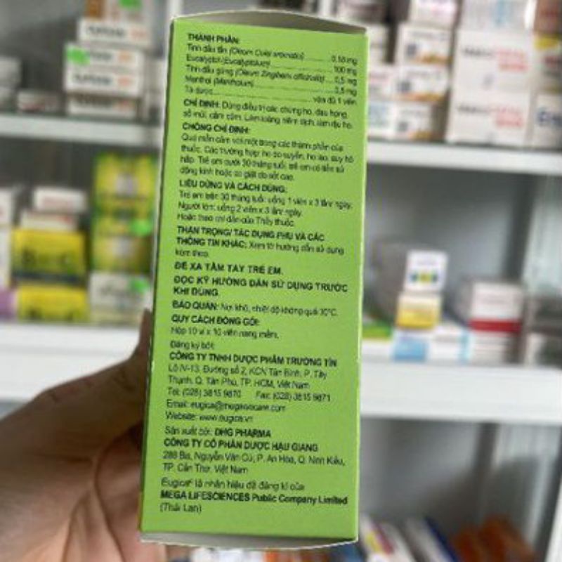 Viên Thảo Dược Eugica xanh hộp 100 viên ⚡ CAM KẾT CHÍNH HÃNG ⚡ Viên uống thảo dược giúp giảm ho, đau rát họng