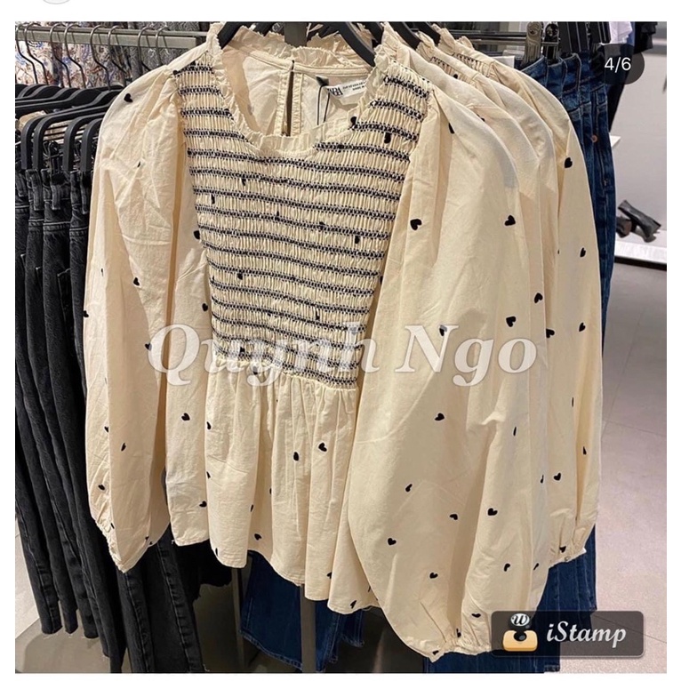 Áo sơ mi tay bồng zara xs