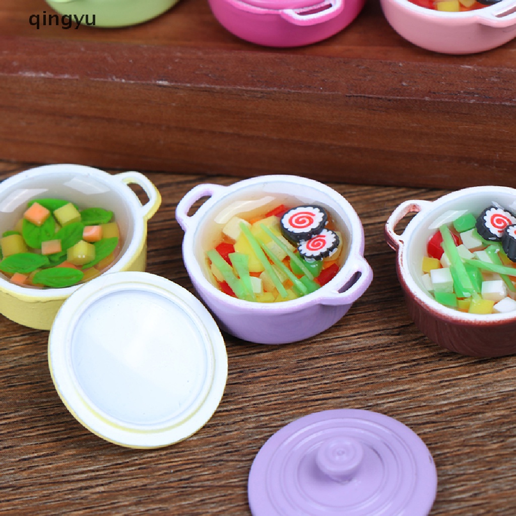 Nồi Nấu Súp Mini Màu Sắc Xinh Xắn 1: 12 Trang Trí Nhà Búp Bê