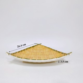 Đĩa phíp melamine giả mây tre đan
