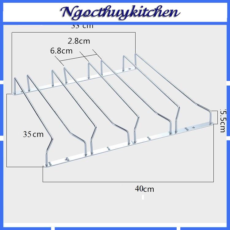 Giá treo ly inox 304 cao cấp 4 hàng