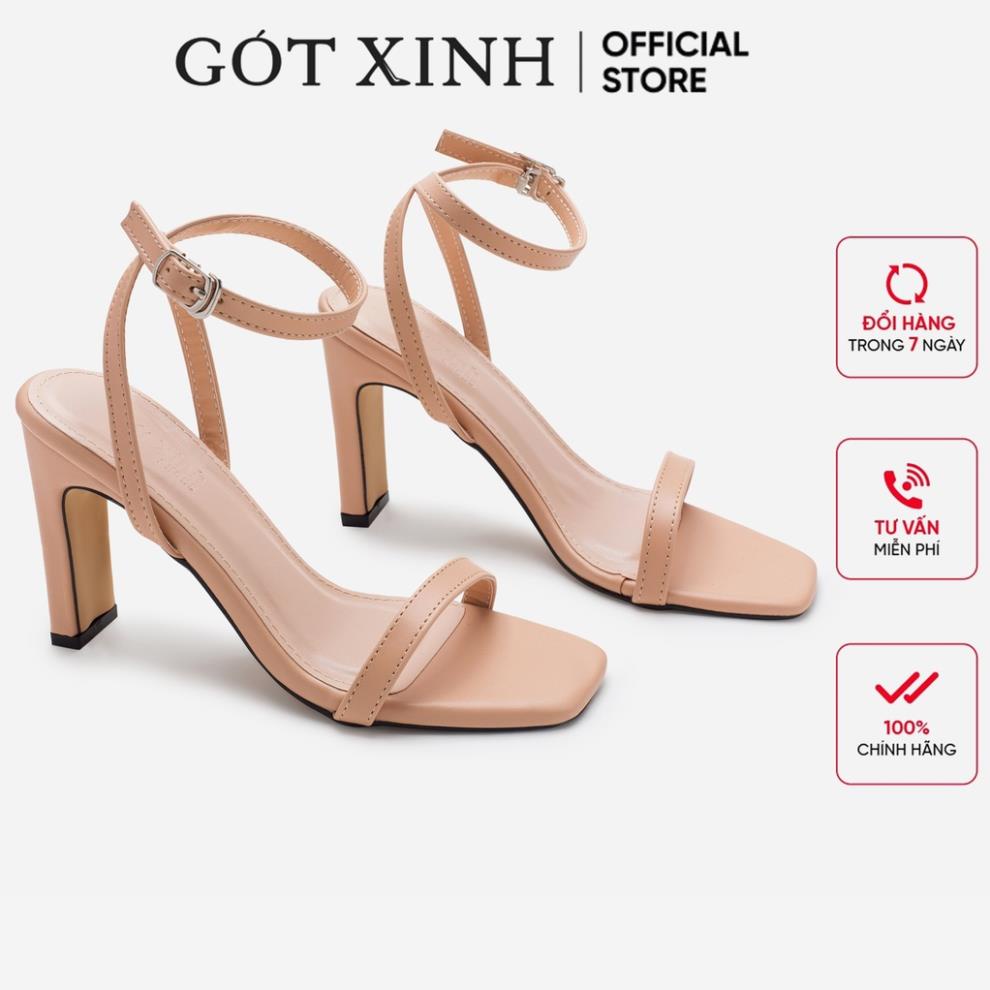 🚑 Giày sandal cao gót nữ 6cm và 9cm GÓT XINH GD10 da mờ gót vuông