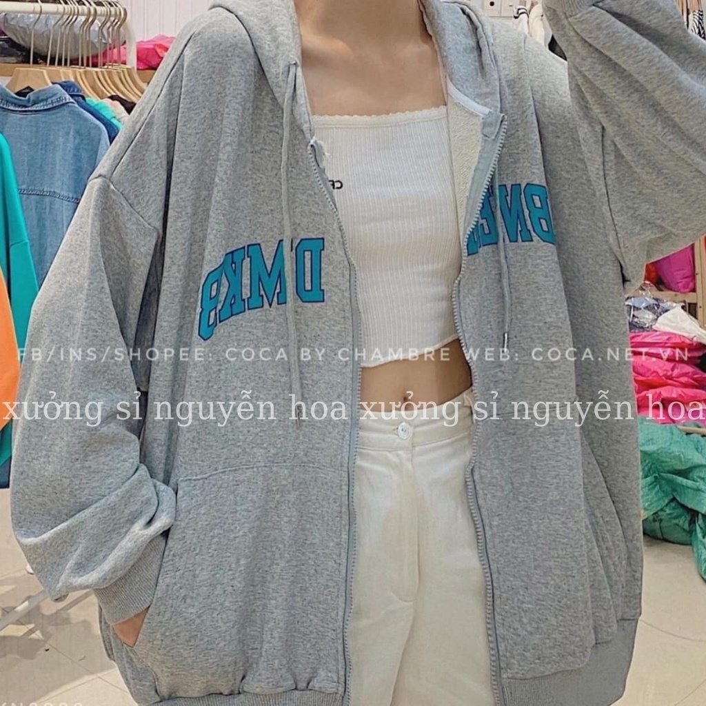 Áo khoác hoodie nỉ, áo khoác nỉ có mũ BNEM form rộng tay bồng kiểu dáng unisex Xưởng Sỉ Nguyễn Hoa | BigBuy360 - bigbuy360.vn