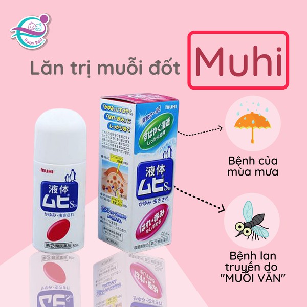 Lăn bôi muỗi MUHI 50ml Nội Địa Nhật Bản