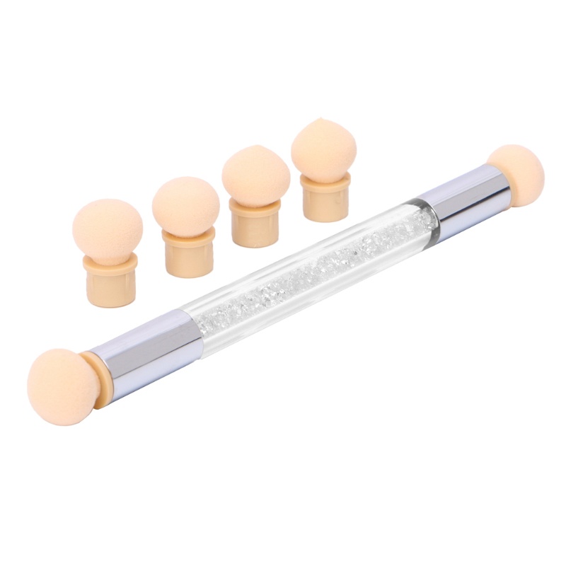 (Hàng Mới Về) Bộ Cọ Vẽ Móng Tay + 4 Đầu Mút Xốp Màu Gradient