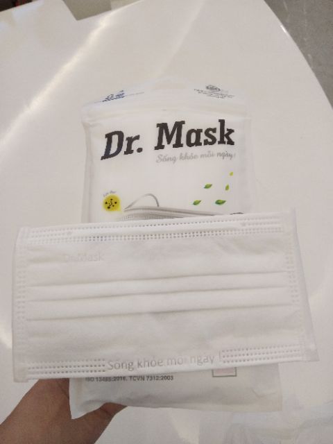 Gói 10 Khẩu Trang Dr Mask Màu Trắng 3 Lớp
