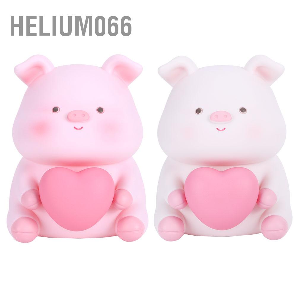 Heo đất tiết kiệm hình dáng chú heo hoạt hình có đèn ngủ dễ thương làm quà tặng cho bé/ trang trí nhà cửa