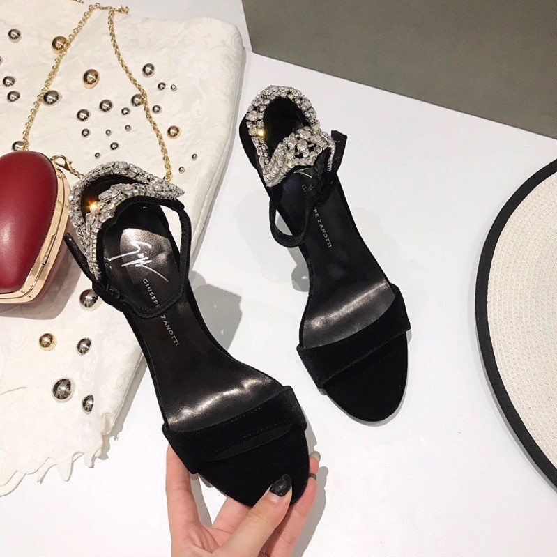 giày sandal đính đá da thật cao cấp Sing