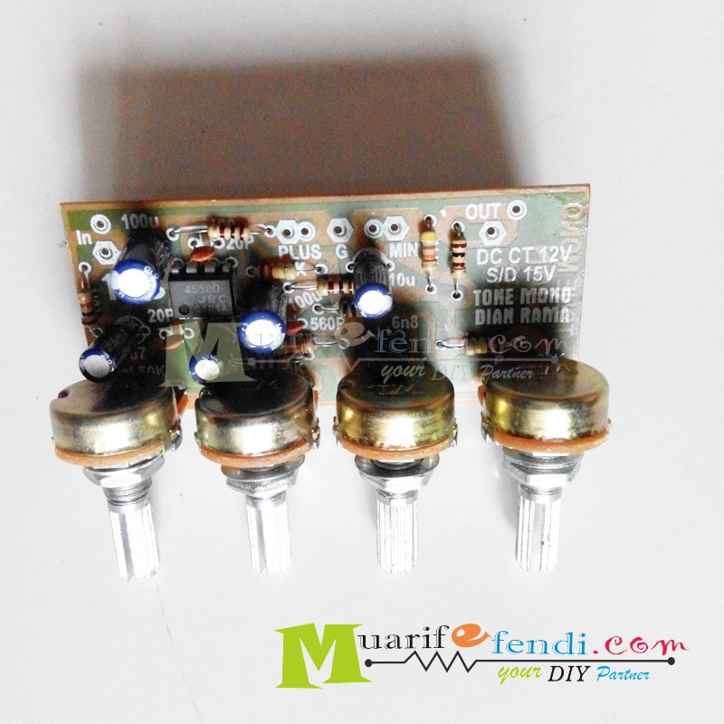 Mạch Điều Chỉnh Âm Lượng Đàn Guitar Bass Mono Dian Rama Ic Opamp 4558