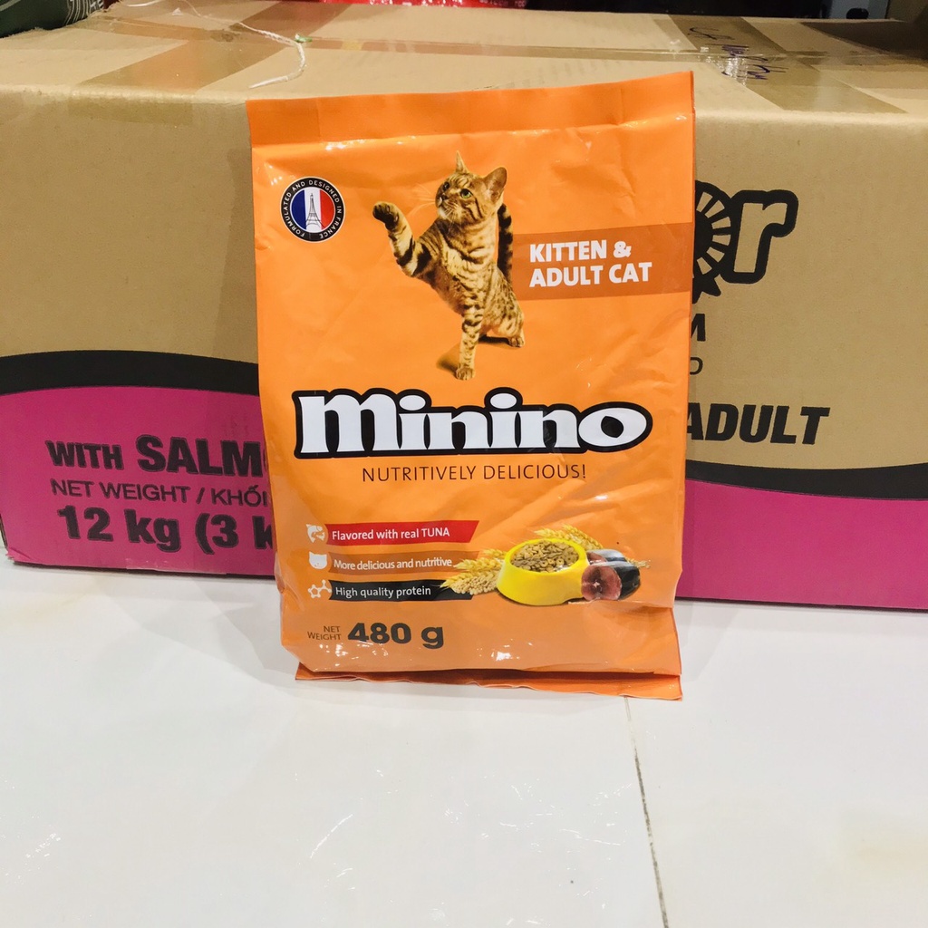 Thức Ăn Minino Cho Mèo Vị Cá Ngừ 480Gr