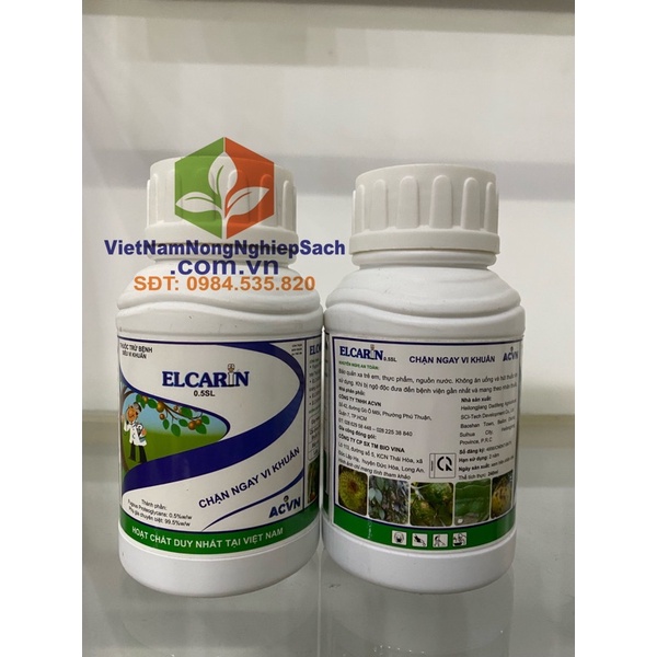 ELCARIN ACVN 0.5SL chai 240ml – THUỐC ĐẶC TRỊ BỆNH THỐI NHŨN, HÉO XANH, HÉO RŨ, BỆNH KHẢM, BỆNH HOA LÁ