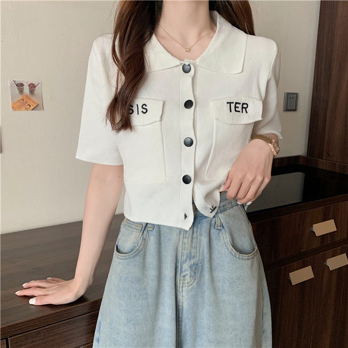 Áo Thun Tay Ngắn Cổ Búp Bê Thời Trang Mùa Hè 2022 Phong Cách Mới Cho Nữ