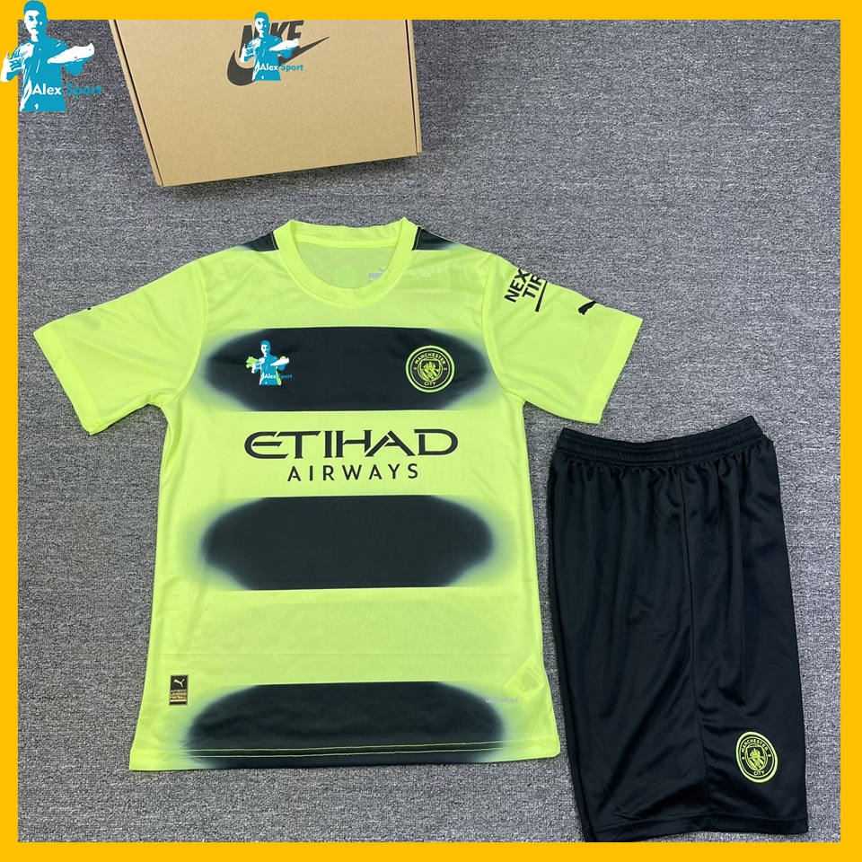 Bộ Quần Áo Bóng Đá CLB Manchester CITY Mẫu Thứ 3 Màu Xanh Chuối 22-23 - Alex Sport